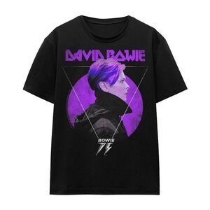David Bowie Unisex Adult 75 Side Profile Logo T-Shirt / Black